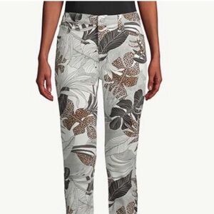 Chicos Multicolor Palms Malkin Girlfriend Ankle Pants